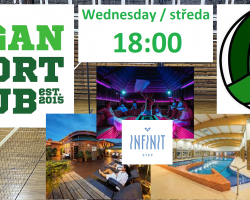 Volejbal nejen pro vegany + bazén/sauna?